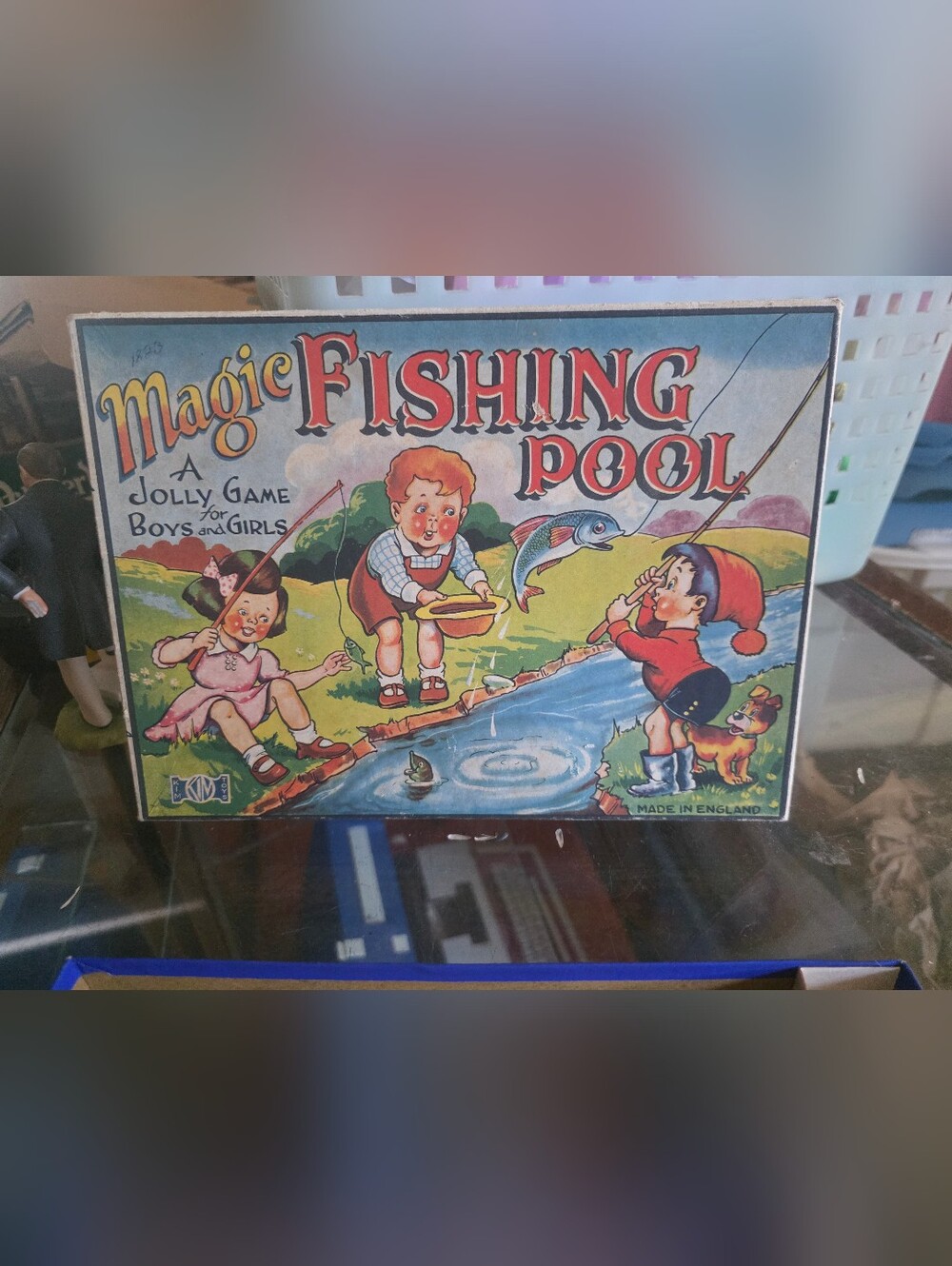 1960 Magic Fishing Pool Vintage Game Box - Colorful Illustrated Cover